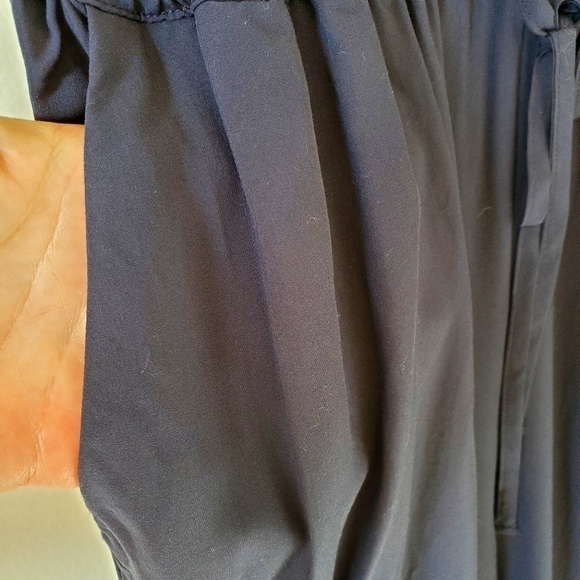 Banana Republic Navy Jumpsuit Pockets Zipper Ankle Tie Waist Size 4 - Picture 6 of 10